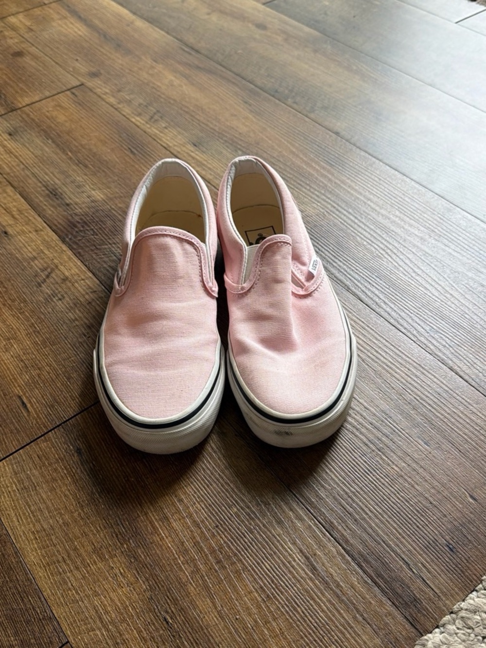 Vans Slip-On Flats in Light Pink Canvas